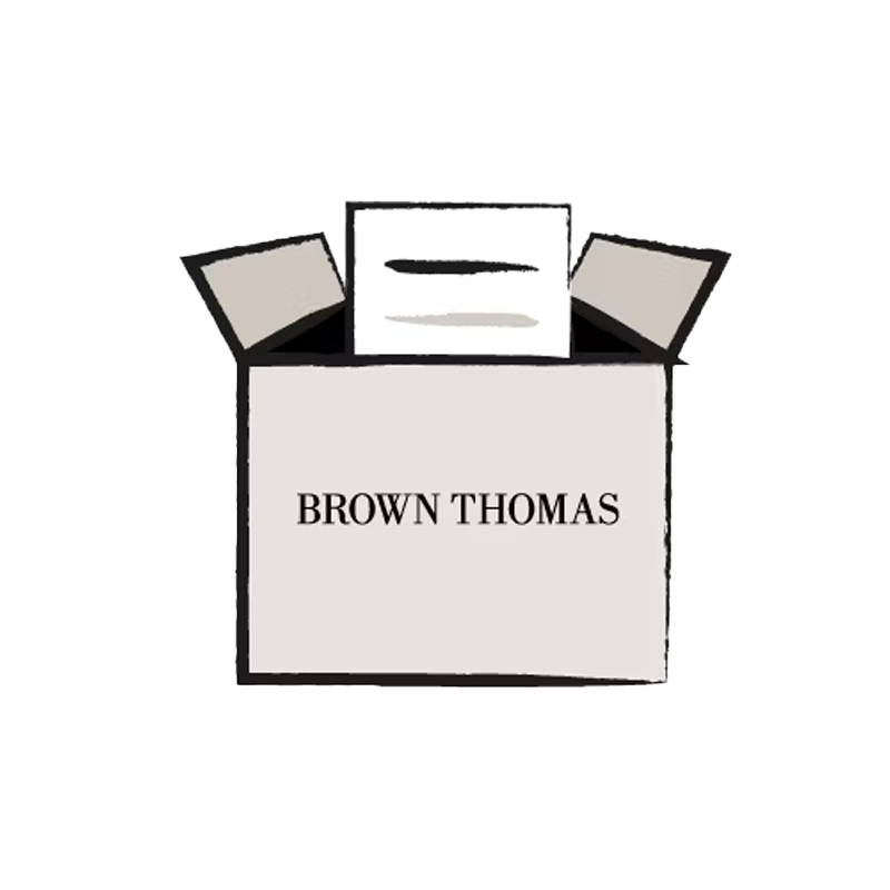 An open box with 'BROWN THOMAS' printed on it.